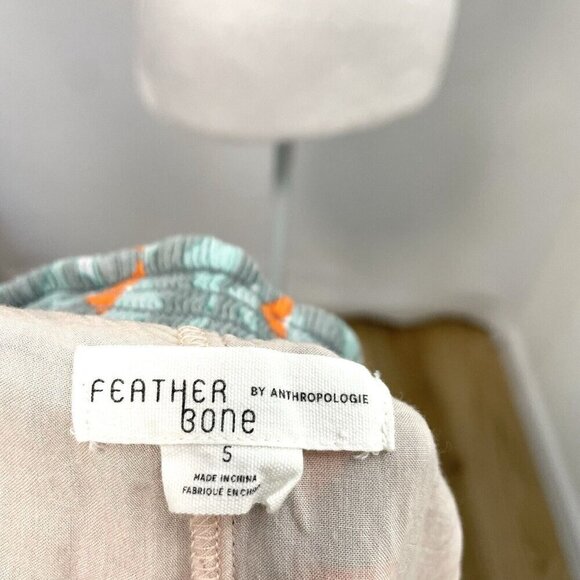 Anthropologie Feather Bone Boho Wide Leg Gaucho Culotte Pant Colorful size Small - Picture 8 of 9